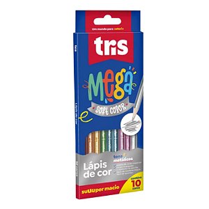 Lápis de Cor Mega Soft Color Tons Metálicos Tris - 10 Cores