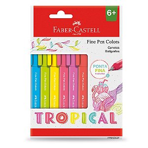 Caneta Fine Pen Color Tropical 0.4mm Ultrafina Faber-Castell