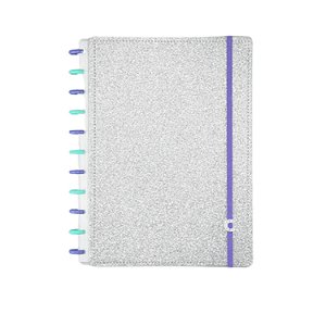 Caderno Inteligente Let’s Glitter Silver Prata 2.0 Grande