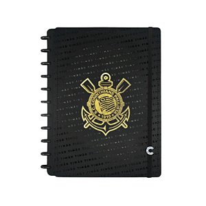 Caderno Inteligente Corinthians Preto - 80 Folhas Grande