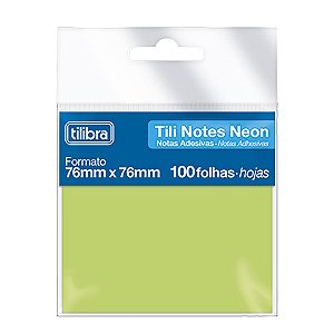 Bloco Adesivo Tili Notes 76x76mm 100 Fs Tilibra - Verde Neon