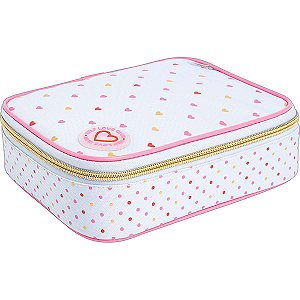 Estojo Box Académie Coração Metalizado Tilibra - Azul