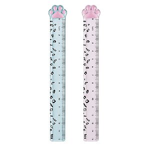 Régua Plástica 15cm Tris - Patinha Holic Pets Miau-line
