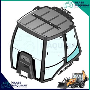 VIDRO INFERIOR TRASEIRO ESQUERDO CASE 580N 84224342