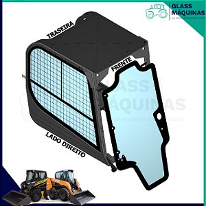 VIDRO PORTA PARABRISA 8 FUROS MINICARREGADEIRA  CASE SV175 SV185 SV300 NEW HOLLAND L220 L218 L200 84344565 47405930