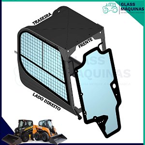 VIDRO PORTA PARABRISA 11 FUROS MINICARREGADEIRA CASE SV175 SV185 SV300  NEW HOLLAND L220 L218 L200 84344565 47405930