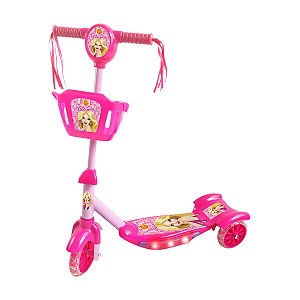 Patinete Radical Infantil Com Cesta Sons e Luzes Com 3 Rodas