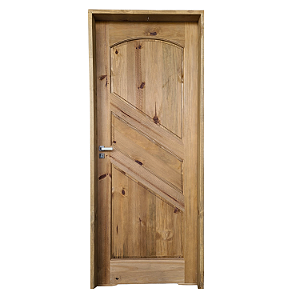 Kit Completo Porta Esmeralda Eco Maciça 82cm + Fechadura Externa Modena + Batente Ecológico Tingido Imbuia