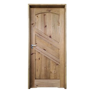 Kit Completo Porta Esmeralda Eco Maciça 82cm + Fechadura Externa Modena + Batente Ecológico Tingido Imbuia