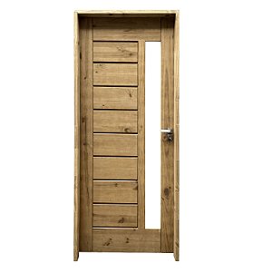 Kit Completo Porta BBV Eco Maciça 82cm + Fechadura Externa Modena + Batente Ecológico Tingido Imbuia