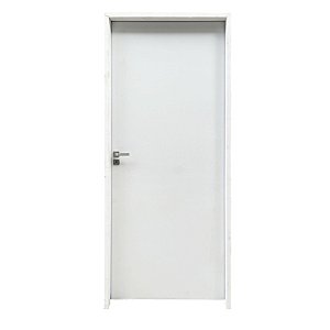 Kit Porta Completa Lisa Primer 82cm + Fechadura Interna Modena + Batente Ecológico Primer