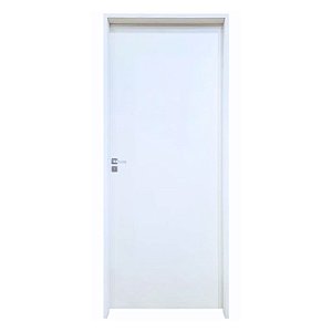 Kit Porta Completa Lisa Primer 92cm + Fechadura Interna Modena + Batente Ecológico Primer