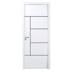 Kit Porta Completa Atenas Primer 62cm + Fechadura Externa Modena + Batente Ecológico Primer