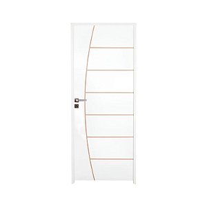 Kit Porta Completa Belíssima Primer 72cm + Fechadura Externa Modena + Batente Ecológico Primer