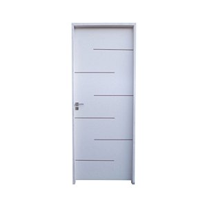 Kit Porta Completa Florença Primer 72cm + Fechadura Externa Modena + Batente Ecológico Primer