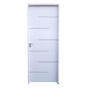 Kit Porta Completa Florença Primer 92cm + Fechadura Externa Modena + Batente Ecológico Primer