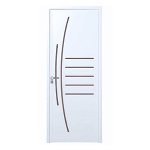 Kit Porta Completa Viena Primer 62cm + Fechadura Externa Modena + Batente Ecológico Primer