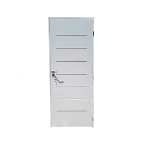 Kit Porta Completa Cristal Primer 92cm + Fechadura Externa Modena + Batente Ecológico Primer