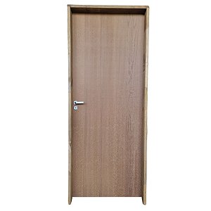 Kit Porta Completa Lisa Imbuia 72cm + Fechadura Modena Banheiro + Batente Ecológico Tingido Imbuia