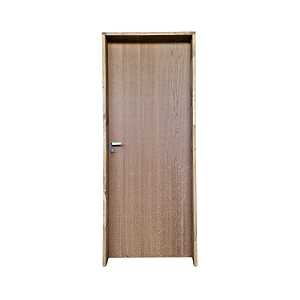 Kit Porta Completa Lisa Imbuia 82cm + Fechadura Externa Modena + Batente Ecológico Tingido Imbuia