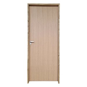 Kit Porta Completa Lisa Angelim 92cm + Fechadura Externa Modena + Batente Ecológico Tingido Imbuia