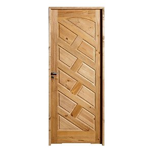 Kit Completo Porta Spazio Eco Maciça 82cm + Fechadura Externa Modena + Batente Ecológico Tingido Imbuia