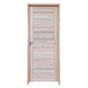 Kit Completo Porta BBB Maciça 92cm + Fechadura Externa Modena + Batente Eucalipto c/Emenda