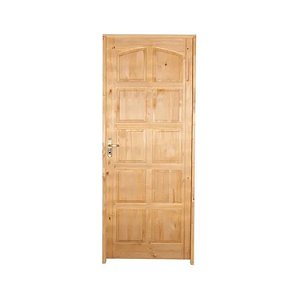 Kit Completo Porta Ruby Eco Maciça 82cm + Fechadura Externa Rafinata + Batente Ecológico Tingido Imbuia