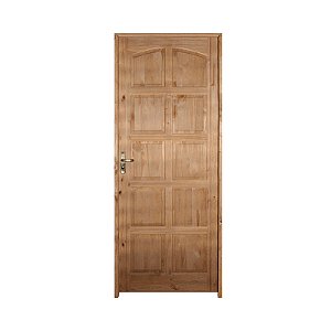 Kit Completo Porta Ruby Eco Maciça 82cm + Fechadura Externa Rafinata + Batente Ecológico Tingido Imbuia