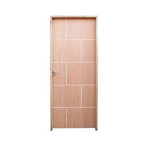 Kit Completo Porta Quartzo Angelim 82cm + Fechadura Externa Modena + Batente Ecológico Tingido Imbuia..