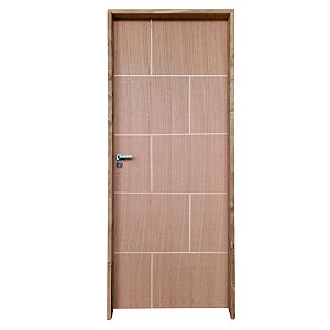 Kit Completo Porta Quartzo Angelim 62cm + Fechadura Externa Modena + Batente Ecológico Tingido Imbuia