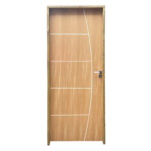 Kit Completo Porta Beli 4 Imbuia 82cm + Fechadura Externa Modena + Batente Ecológico Tingido Imbuia
