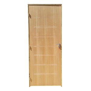 Kit Completo Porta Cristal 92cm + Fechadura Externa Modena + Batente Ecológico Tingido Imbuia