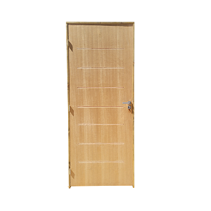 Kit Completo Porta Cristal Imbuia 82cm + Fechadura Externa Modena + Batente Ecológico Tingido Imbuia