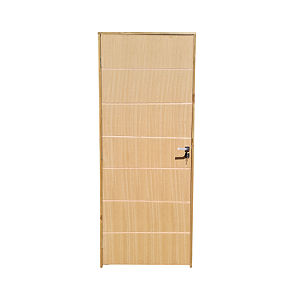Kit Completo Porta Elegance Angelim 82cm + Fechadura Externa Modena + Batente Ecológico Tingido Imbuia