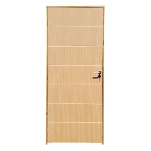 Kit Completo Porta Elegance Angelim 82cm + Fechadura Externa Modena + Batente Ecológico Tingido Imbuia