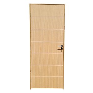 Kit Completo Porta Elegance Angelim 72cm + Fechadura Externa Modena + Batente Ecológico Tingido Imbuia