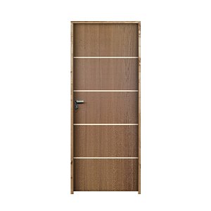 Kit Completo Porta Elegance Angelim 62cm + Fechadura Externa Modena + Batente Ecológico Tingido Imbuia.