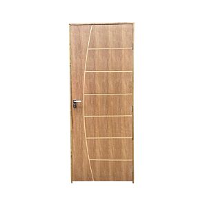 Kit Completo Porta Belíssima Imbuia 82cm + Fechadura Externa Modena + Batente Ecológico Tingido Imbuia
