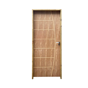 Kit Completo Porta Belíssima Imbuia 72cm + Fechadura Externa Modena + Batente Ecológico Tingido Imbuia