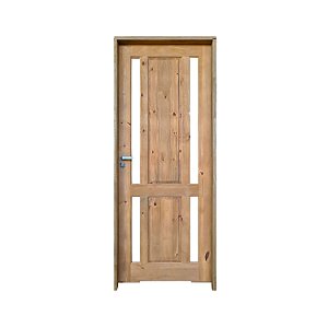 Kit Completo Porta Elite Eco Maciça 82cm + Fechadura Externa Modena + Batente Ecológico Tingido Imbuia