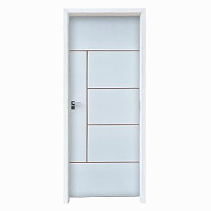 Kit Porta Completa Atenas Primer 72cm + Fechadura Banheiro Modena + Batente Ecológico Primer