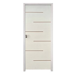 Kit Porta Completa Florença Primer 82cm + Fechadura Banheiro Modena + Batente Ecológico Primer