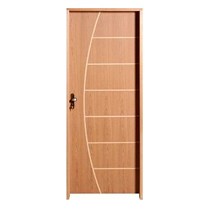 Kit Completo Porta Belíssima Imbuia 82cm + Fechadura Externa Taco de Golf + Batente Ecológico Tingido Imbuia