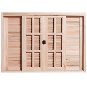Janela Veneziana 100 x 160cm Eucalipto c/Guarnição