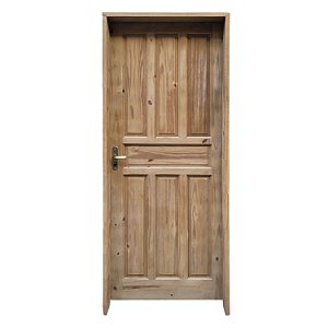 Kit Completo Porta Americana Eco Maciça 72cm + Fechadura Externa Rafinata + Batente Ecológico Tingido Imbuia