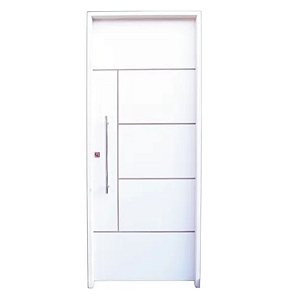 Kit Porta Completa Atenas Primer + Fechadura Rolete com Puxador Reto de 60cm + Batente Ecológico Primer