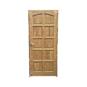 Kit Completo Porta Ruby Eco Maciça 82cm + Fechadura Externa Modena + Batente Ecológico Tingido Imbuia