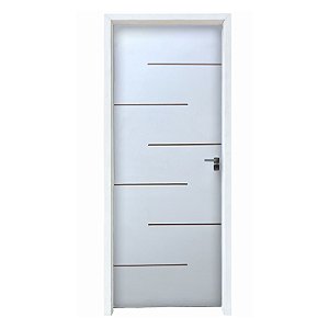 Kit Porta Completa Florença Primer 62cm + Fechadura Interna Modena + Batente Ecológico Primer