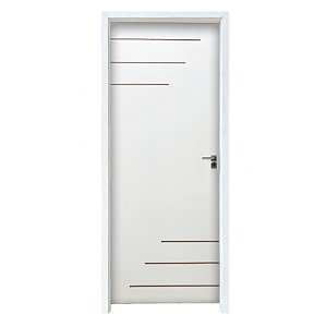 Kit Porta Completa Milano Primer 62cm + Fechadura Interna Modena + Batente Ecológico Primer